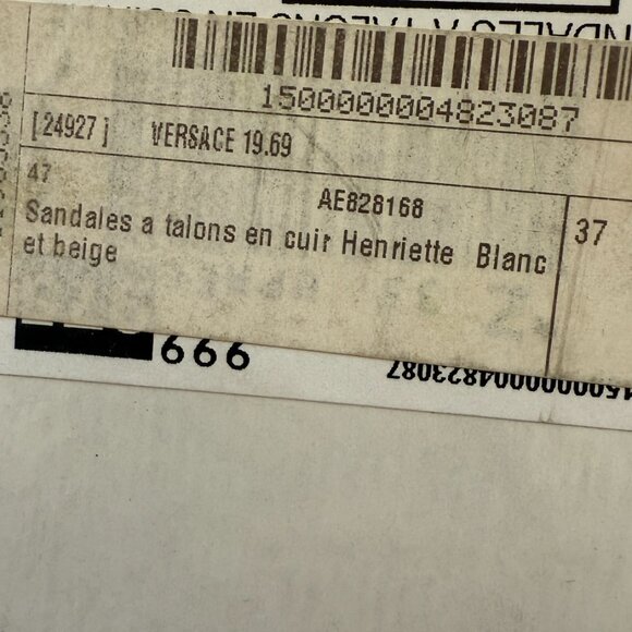 Versace V 1969 Henriette white and beige leather high-heeled sandals size 37 - Picture 4 of 14